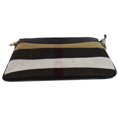 BURBERRY Peyton House Check Canvas Crossbody Bag Black