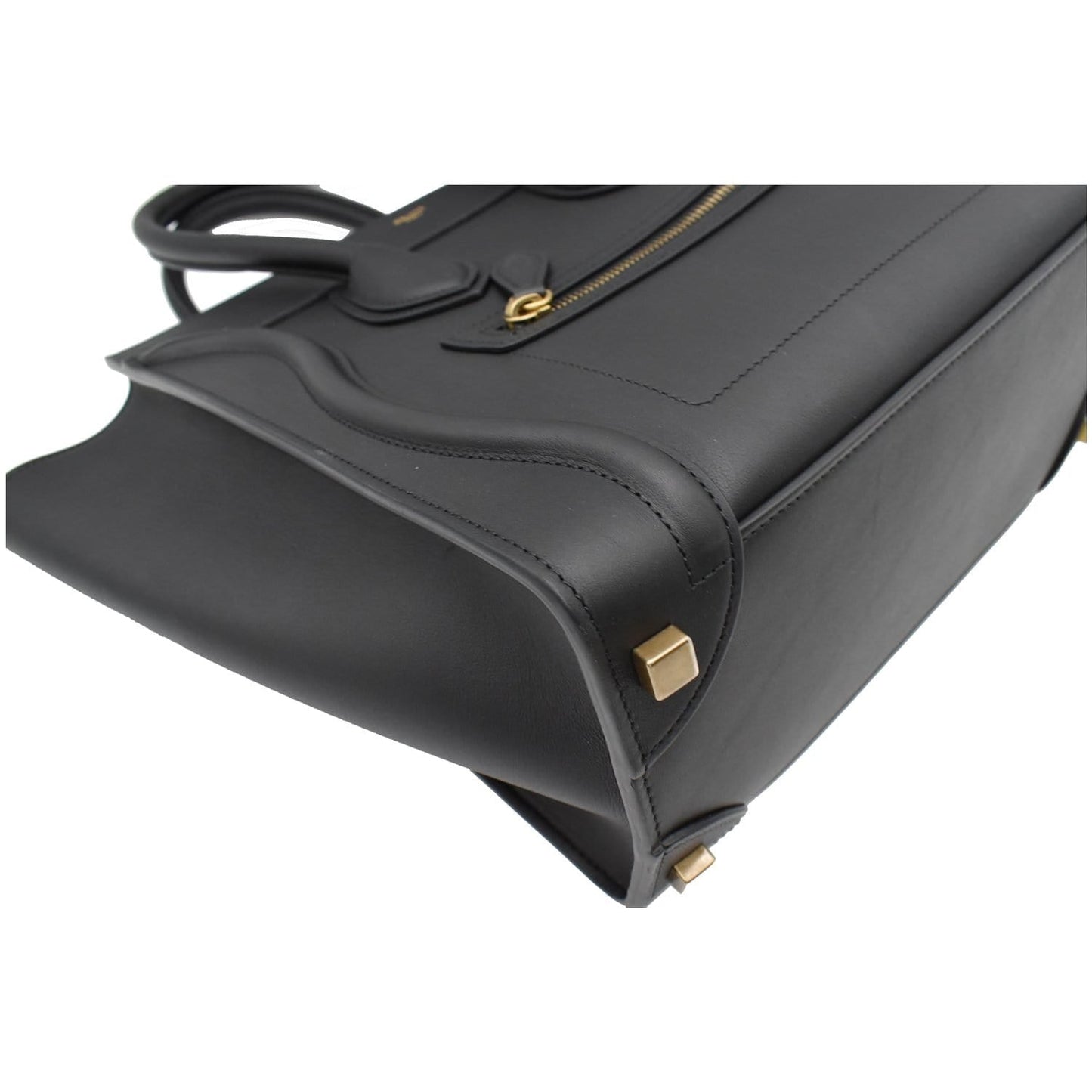 CELINE Mini Luggage Leather Tote Bag Black