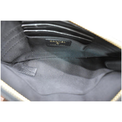 CHANEL French New Wave CC Caviar Quilted Pouch Black