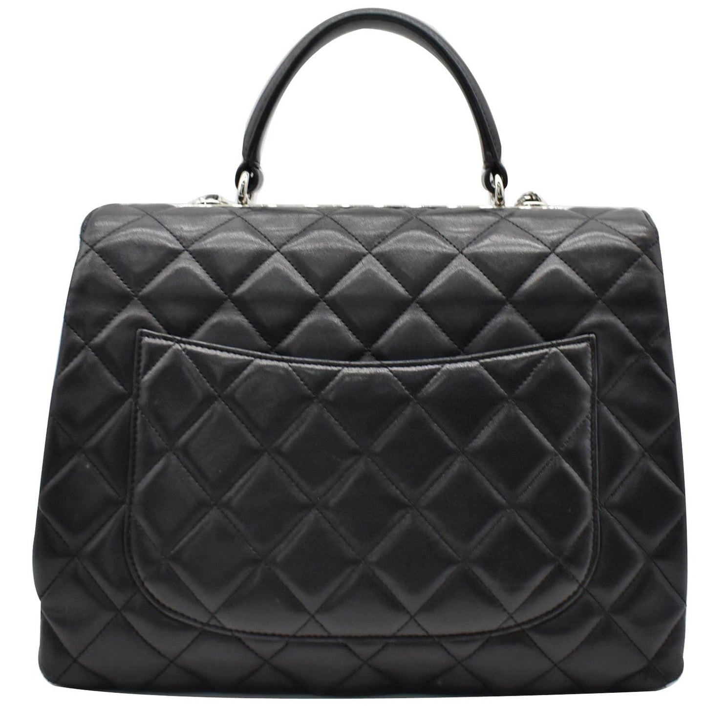 CHANEL Trendy CC Large Flap Quilted Lambskin Leather Shoulder Bag Black