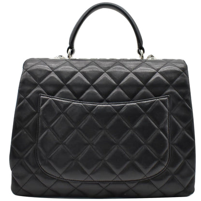 CHANEL Trendy CC Large Flap Quilted Lambskin Leather Shoulder Bag Black