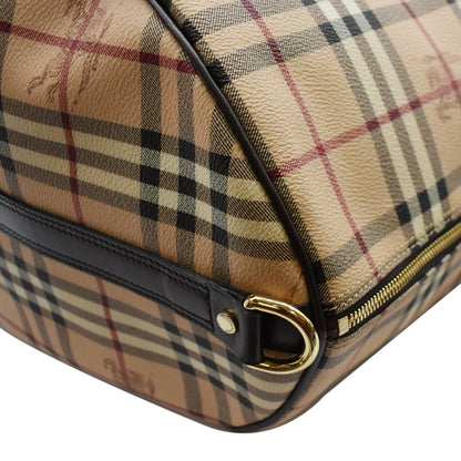 BURBERRY Haymarket Check Coated Canvas Travel Bag Beige