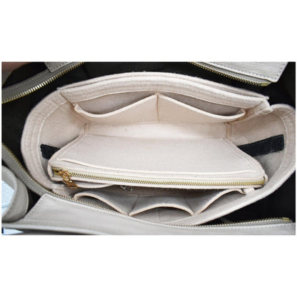 CELINE Drummed Mini Luggage Calfskin Leather Tote Bag Dune