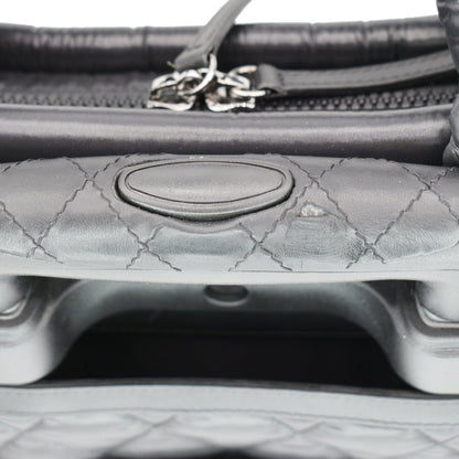 CHANEL Coco Cocoon Quilted Nylon Trolley Rolling Bag Black
