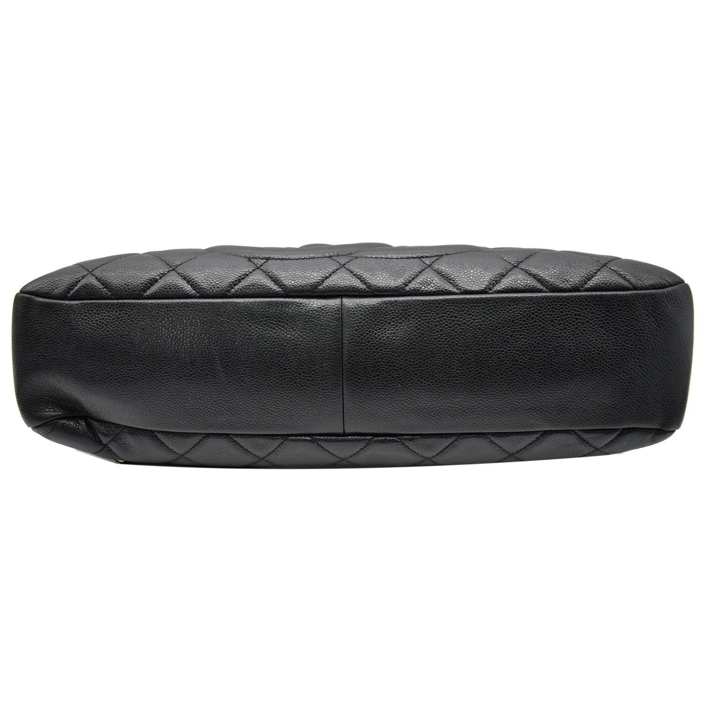CHANEL Timeless CC Soft Quilted Caviar Leather Shopping Tote Bag Black