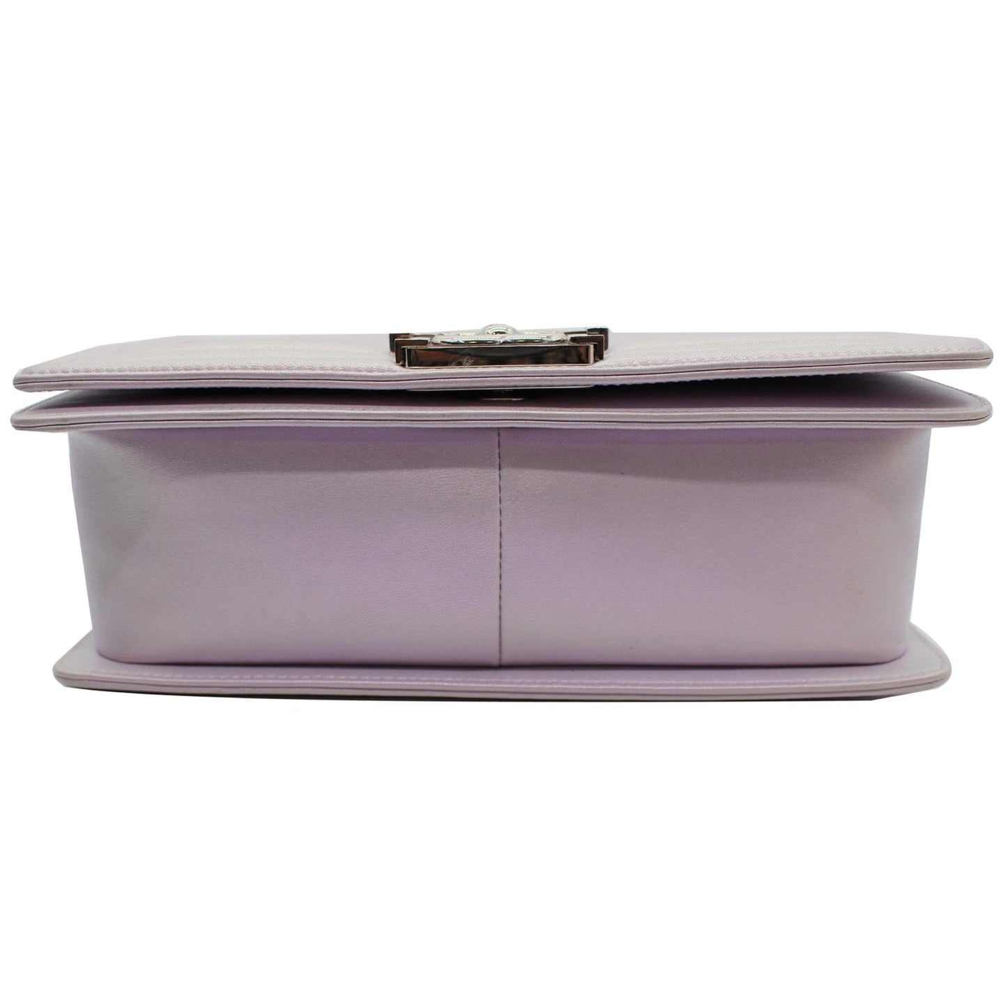 CHANEL Medium Boy Flap Chevron Leather Shoulder Bag Iridescent Lilac