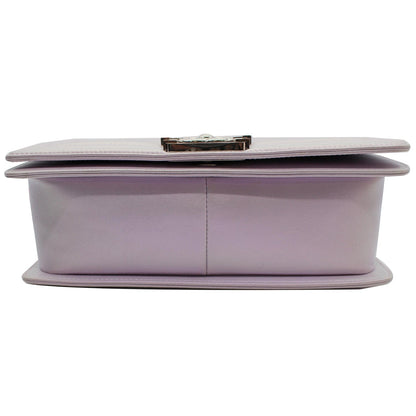CHANEL Medium Boy Flap Chevron Leather Shoulder Bag Iridescent Lilac