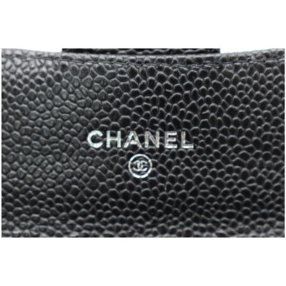 CHANEL CC Classic Small Flap Caviar Leather Card holder Black