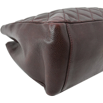 CHANEL Grand Shopping GST Caviar Leather Tote Bag Maroon