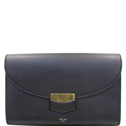 CELINE Trotteur Large Flap Multifunction Smooth Leather Wallet Black