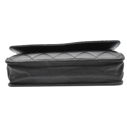 CHANEL WOC Lambskin Leather Chain Crossbody Bag Black