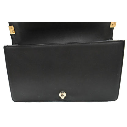 CHANEL Medium Boy Flap Lambskin Leather Shoulder Bag Black