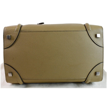 CELINE Drummed Calfskin Leather Mini Luggage Tote Bag Dune