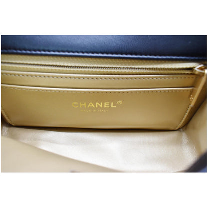 CHANEL Pearl Crush Mini Rectangular Flap Quilted Leather Crossbody Bag Black
