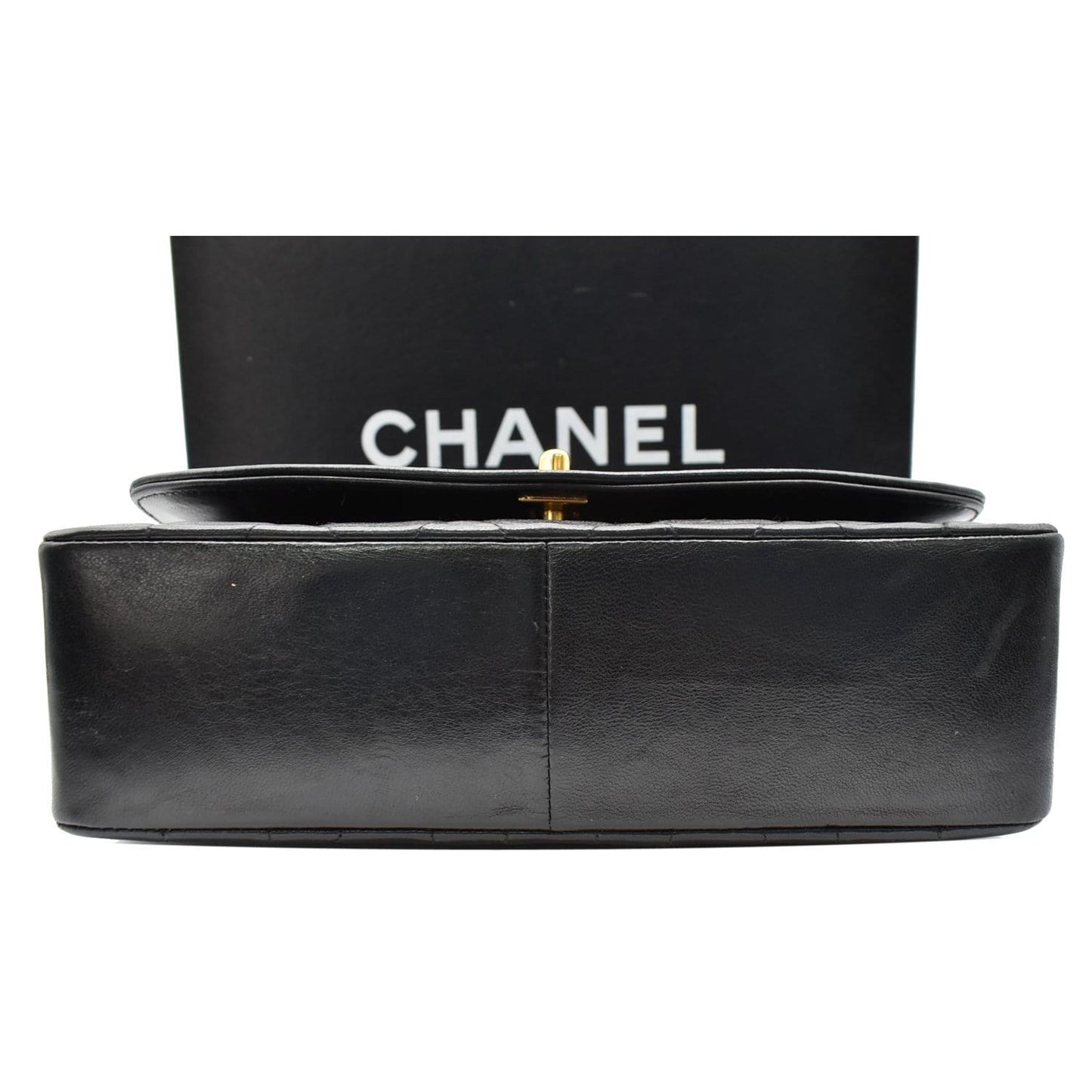 CHANEL Diana Flap Quilted Lambskin Leather Shoulder Bag Black
