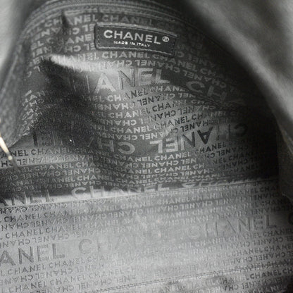 CHANEL Double Foldover Twist Closure Smooth Lambskin Tote Bag Black