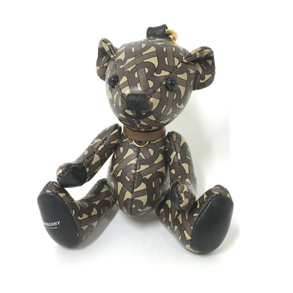 BURBERRY key ring leather Brown Total logo TB Thomas Bear