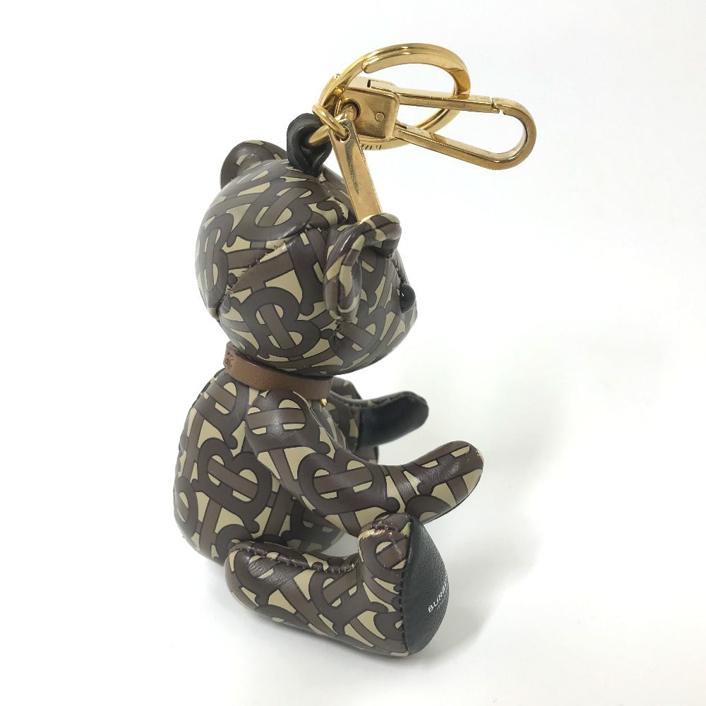 BURBERRY key ring leather Brown Total logo TB Thomas Bear