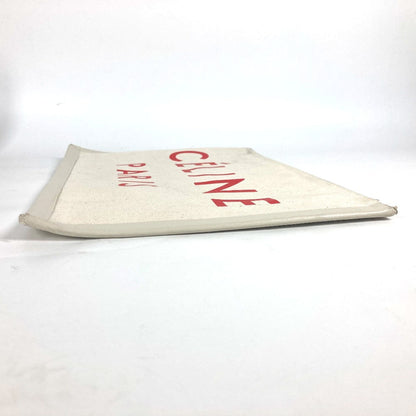 CELINE Clutch bag Leather / canvas white logo Women