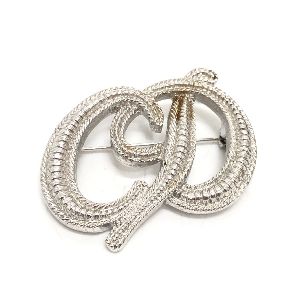 Dior Brooch metal Silver logo CD