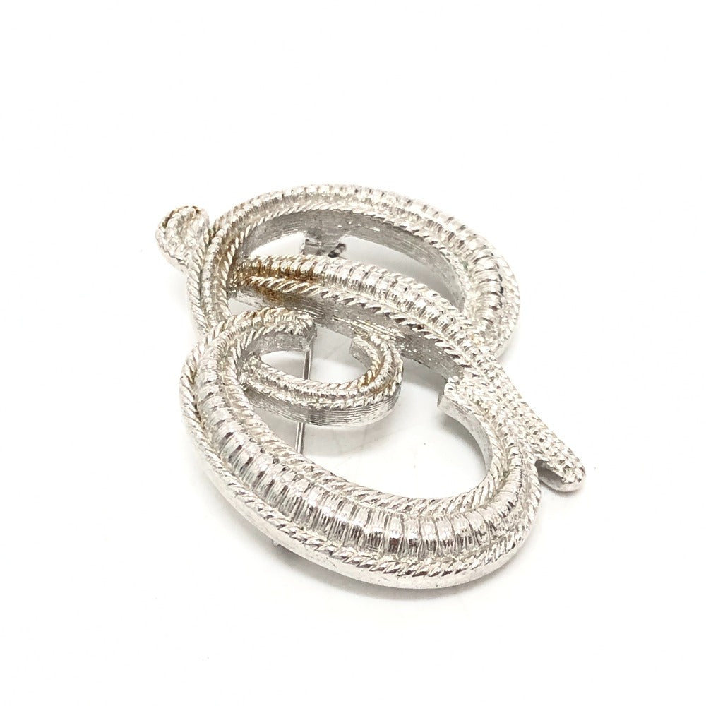 Dior Brooch metal Silver logo CD
