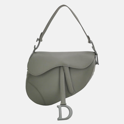 Dior Saddle 2020 Medium Calfskin Leather Matte Monochrome Grey