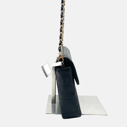 Chanel East West Chocolate Bar Black Leather