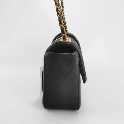Chanel Elegant CC Flap Bag Navy Black Quilted Medium