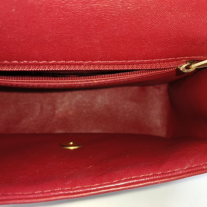 Chanel Paris-Rome Cross Stitch Mini Coco Handle Red Lambskin Crossbody Bag, 2017