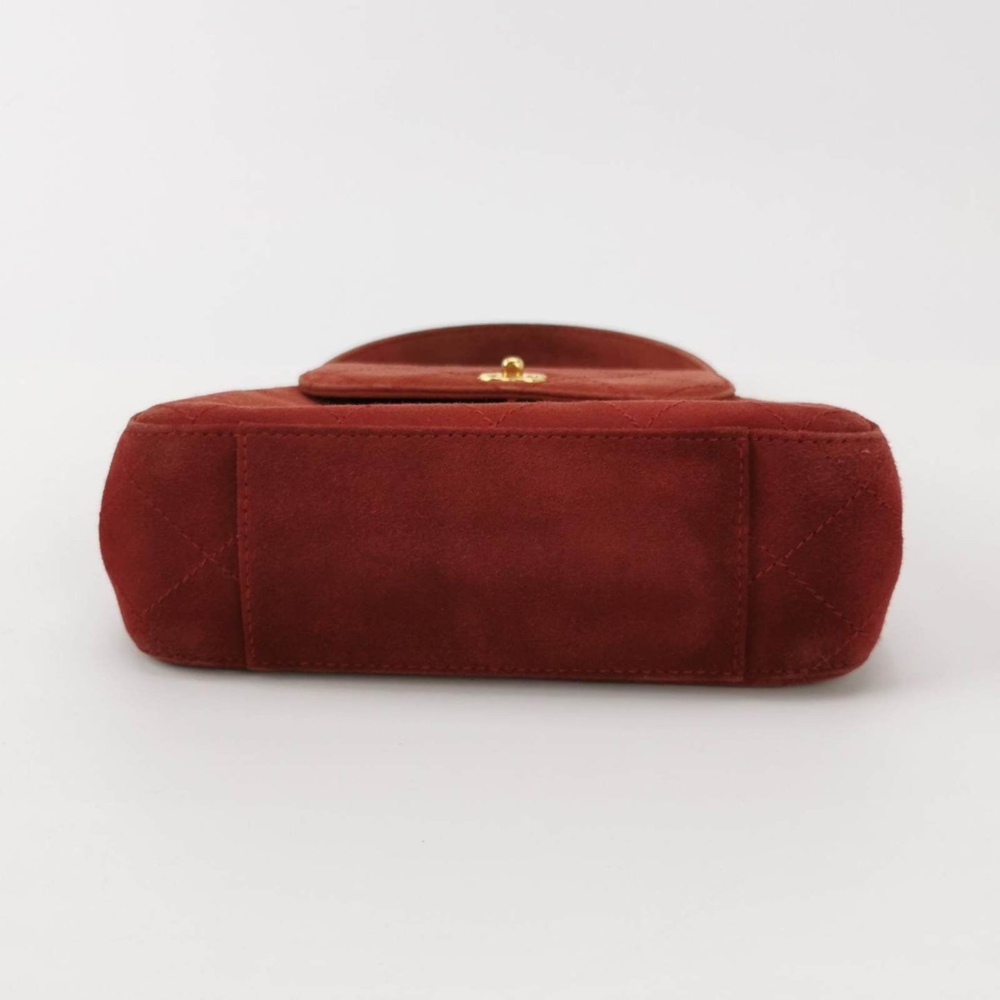 Chanel Kelly Mini 1997 -1999 Red Suede Leather Top Handle Bag