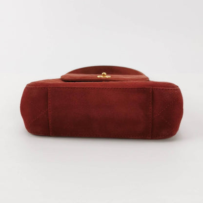 Chanel Kelly Mini 1997 -1999 Red Suede Leather Top Handle Bag