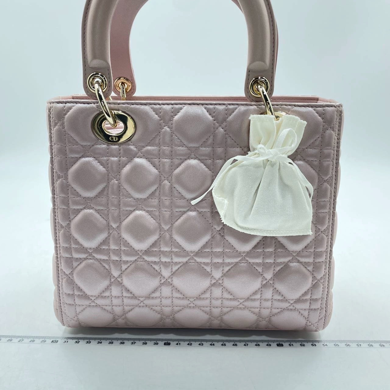 Lady Dior Medium Handbag Pearlescent Pink Cannage Leather Gold Hardware, 2016