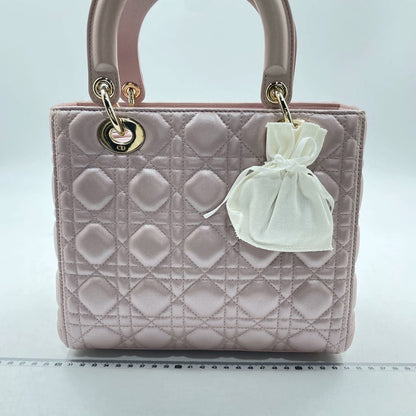 Lady Dior Medium Handbag Pearlescent Pink Cannage Leather Gold Hardware, 2016