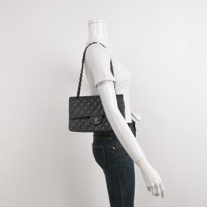 Chanel Classic Flap 2005 Grey Lambskin Leather with Silver Hardware