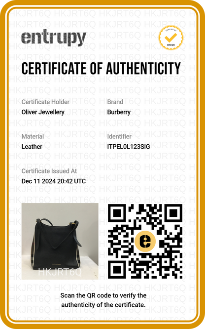 Burberry Black Leather Haymarket Check Canterbury Tote