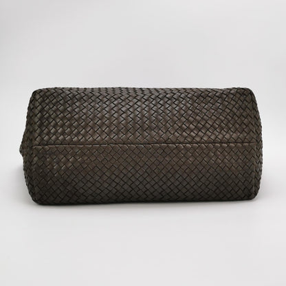 Bottega Veneta Cabat Tote Intreccio Leather Dark Chocolate Brown 45cm