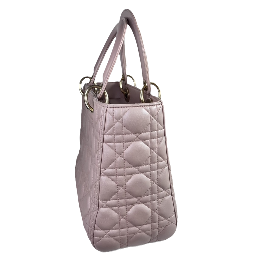 Lady Dior Medium Bag Pink Cannage Leather