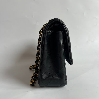 Chanel Timeless Classic Flap Medium Black Lambskin Leather Gold Hardware 2014