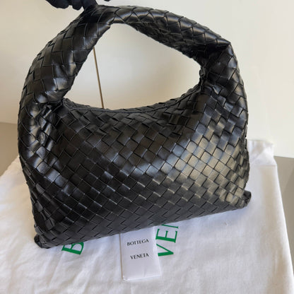 Bottega Veneta Hop Hobo Small Leather Black