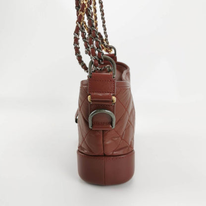 Chanel Gabrielle Hobo 2018 Burgundy Leather Small Crossbody Bag