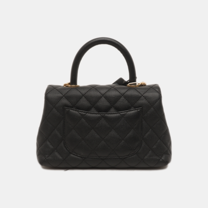 Chanel Coco Handle Small Black Caviar Leather Gold Hardware 2017