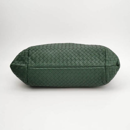 Bottega Veneta Roma Tote Intrecciato Lambskin Leather Dark Green 40cm