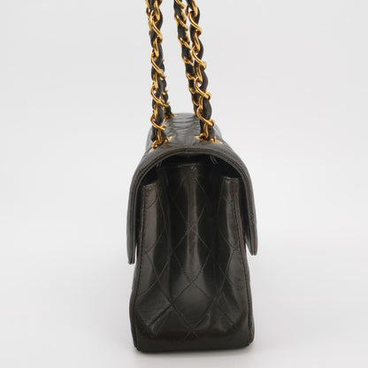 Chanel Double Sided Small Classic Flap Black Lambskin Leather 24k Gold Hardware, 1996-1997