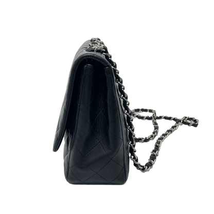 Chanel Classic Flap Jumbo Large Black Lambskin Leather with Silver hardware