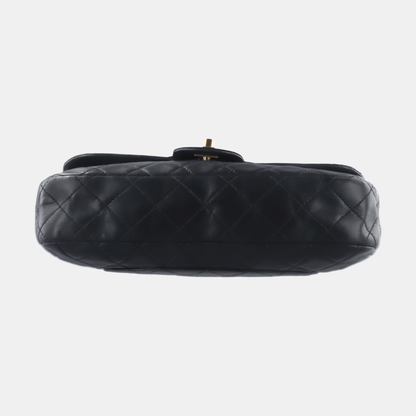 Chanel Classic Flap Medium Black Lambskin Leather Valentine Marine Charms