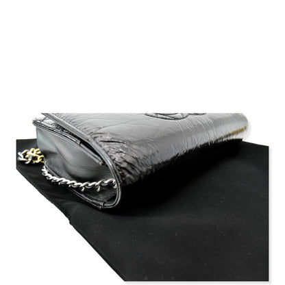 CHANEL CC WOC Patent leather Wallet On Chain Crossbody Bag Black