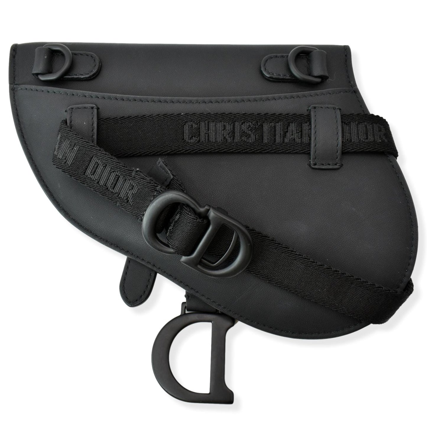 CHRISTIAN DIOR Saddle Mini Leather Shoulder Bag Black - Hot Deals
