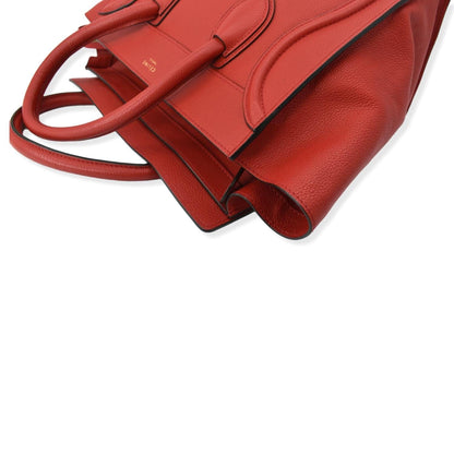 CELINE Luggage Leather Minai Tote Bag Red