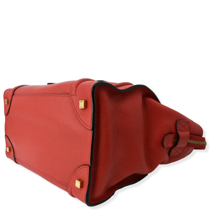 CELINE Luggage Leather Minai Tote Bag Red