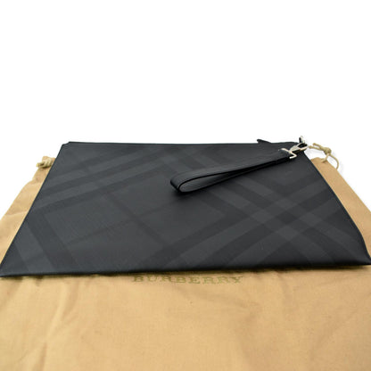 BURBERRY London Check Leather Zip Pouch